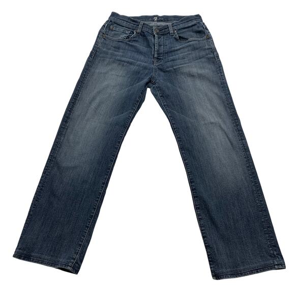 7 For All Mankind Mens 30x28 Soft Cotton Distressed Denim Blue Jeans (READ) - Picture 1 of 10